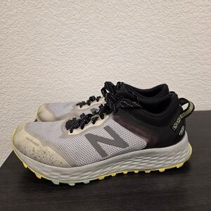 New Balance Women's Gray Black Neon Yellow Trail Running Sneakers